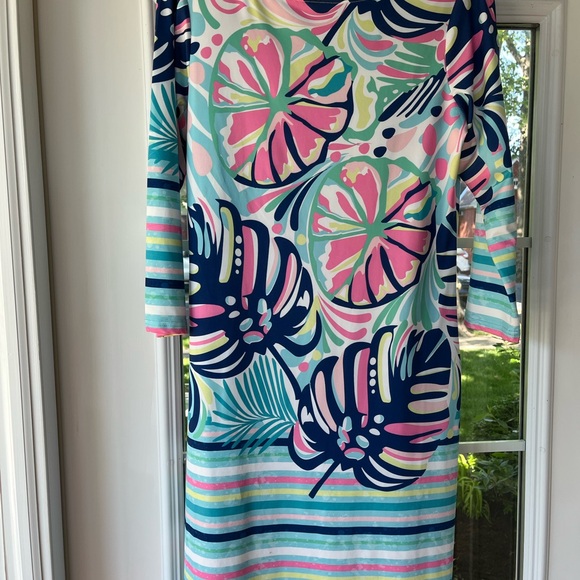 Colorful Floral and Striped Dress - Picture 2 of 2